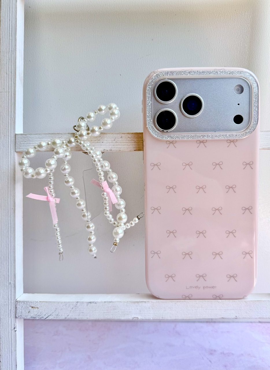 قاب Pink Bow پاپیون با آویز (0148)